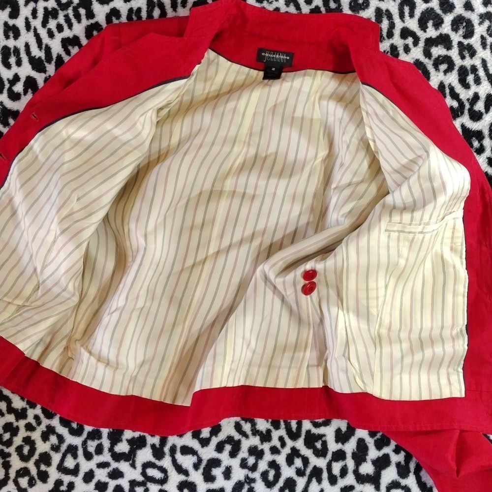 Elegant Red Women's Blazer - Picture 11 of 13